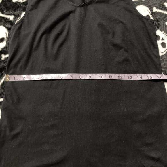 CAROLE HOCHMAN Black stretchy cotton v-neck tank top ~ SMALL MEDIUM goth shirt - Picture 11 of 14
